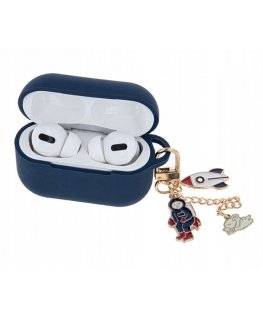 iLike Apple Case for Airpods Pro 2 dark blue with pendant