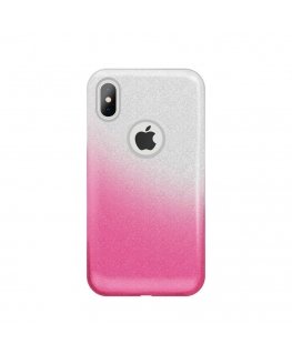 iLike Apple iPhone X / iPhone XS Gradient Glitter 3in1 case Pink