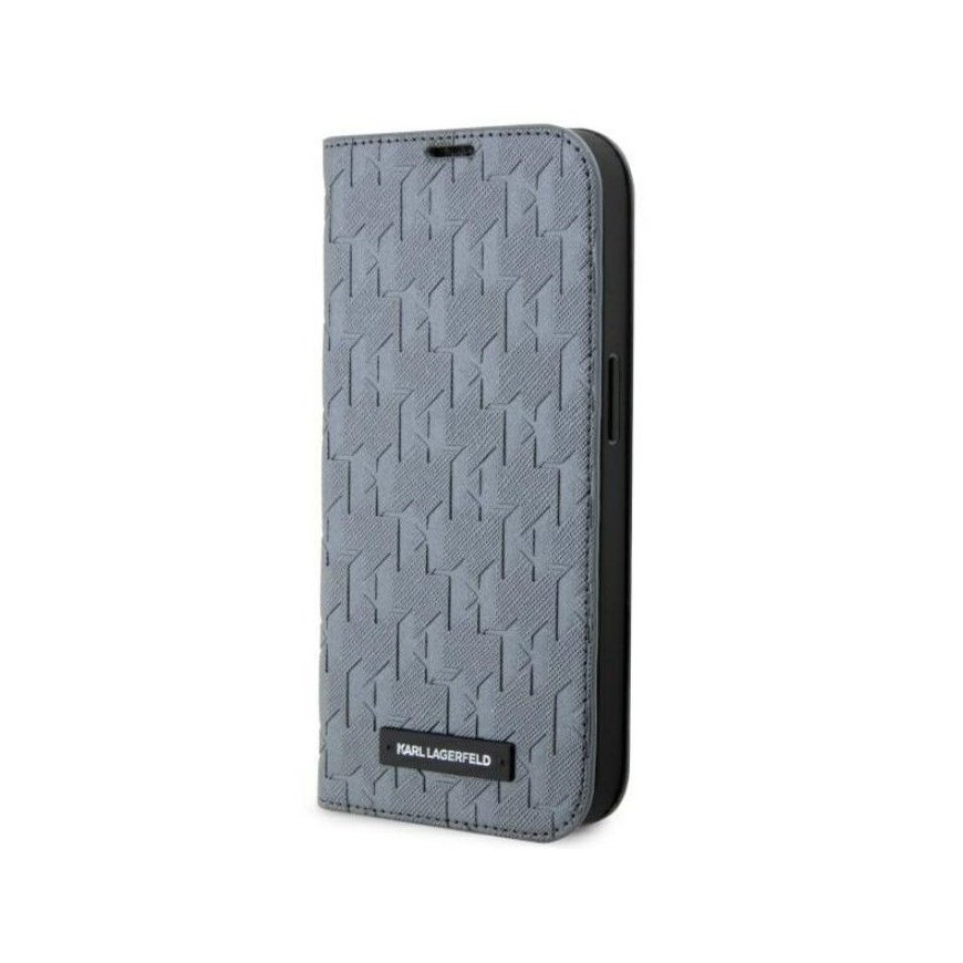 Karl Lagerfeld Apple iPhone 14 Pro Max 6.7 Saffiano Monogram bookcase Silver