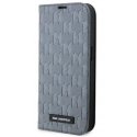 Karl Lagerfeld Apple iPhone 14 Pro Max 6.7 Saffiano Monogram bookcase Silver Karl Lagerfeld Apple iPhone 14 Pro Max 6.7 Saffiano Monogram bookcase Silver