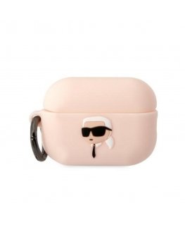Karl Lagerfeld Dėklas Karl Lagerfeld KLAP2RUNIKP Apple AirPods Pro 2 cover rožinė/pink silikoninis Karl Head 3D