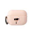 Karl Lagerfeld Case Karl Lagerfeld KLAP2RUNIKP Apple AirPods Pro 2 cover pink silicone Karl Head 3D