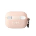 Karl Lagerfeld Dėklas Karl Lagerfeld KLAP2RUNIKP Apple AirPods Pro 2 cover rožinė/pink silikoninis Karl Head 3D