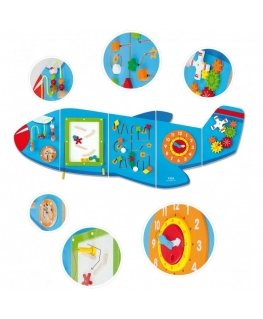 Educational sensory board, airplane. Viga