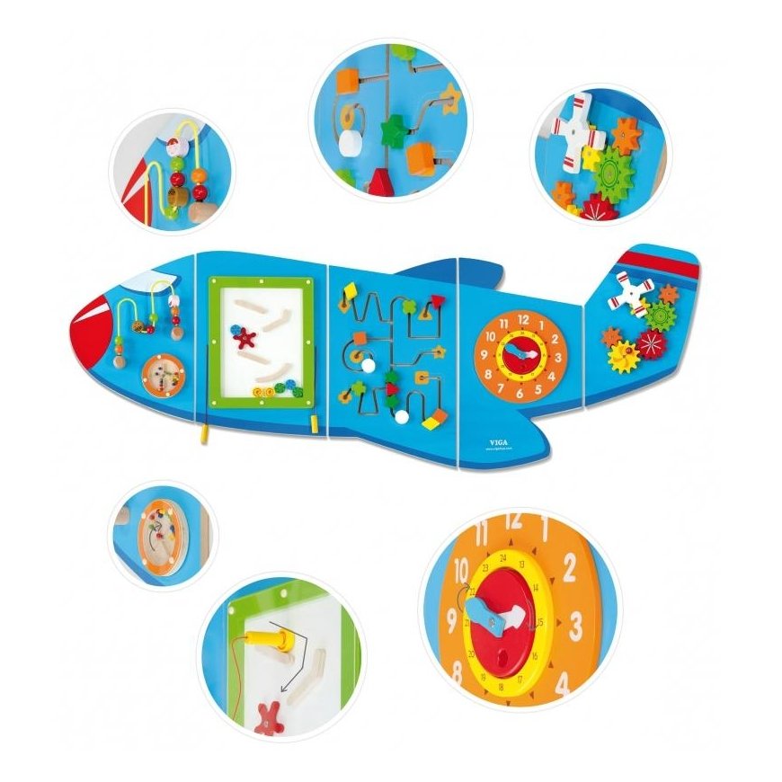 Educational sensory board, airplane. Viga