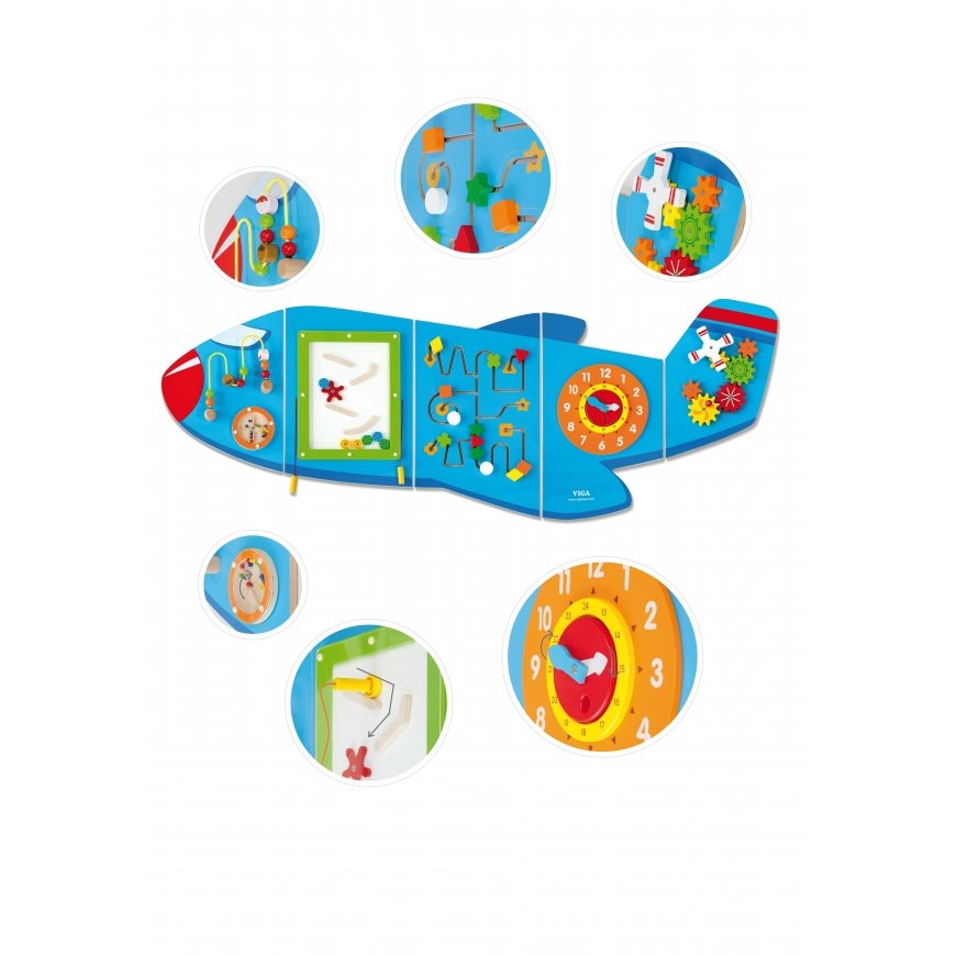 Educational sensory board, airplane. Viga – 2