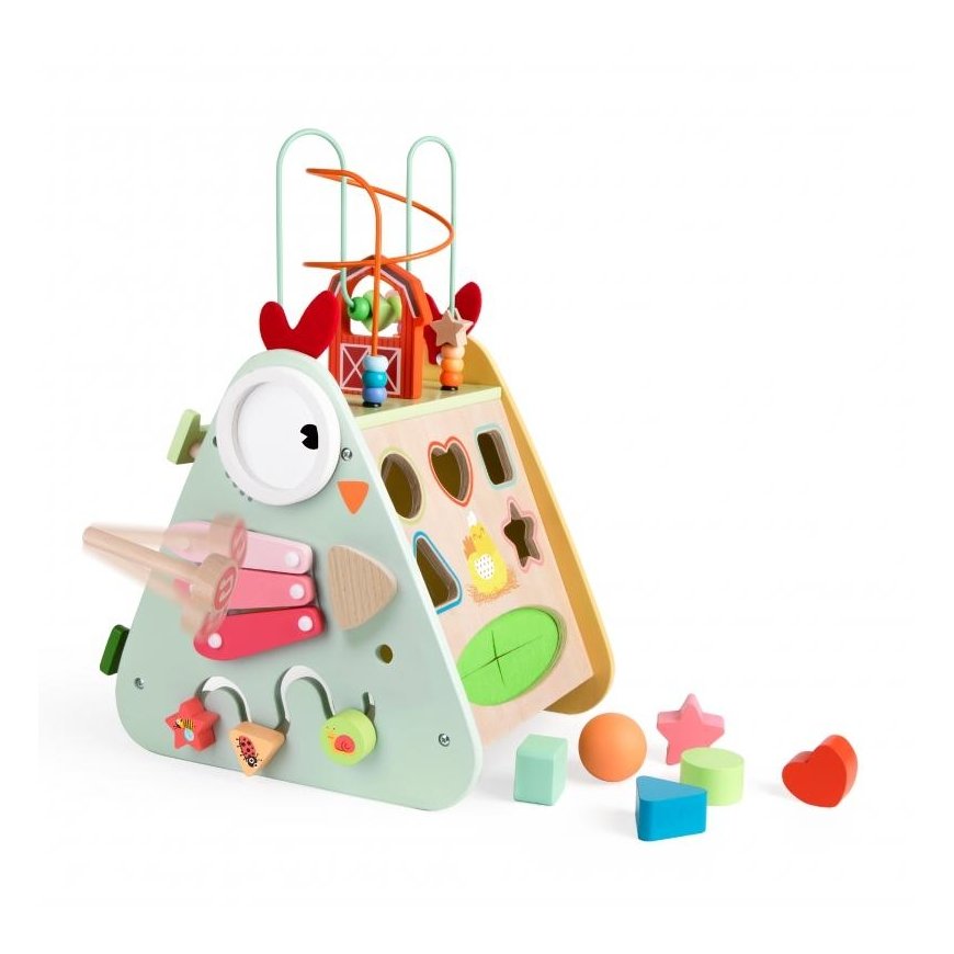CLASSIC WORLD Wooden Manipulation box 10w1 chicken – 2