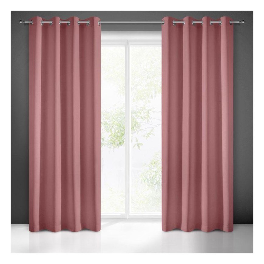 Night curtain Eurofirany RITA made of smooth fabric, 140X250 cm loops / wheels, color: dark pink