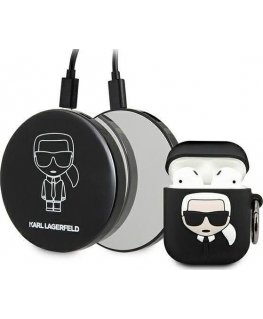 Karl Lagerfeld KLBPPBOA2K Ikonik Charging Case for AirPods + Power Bank Black