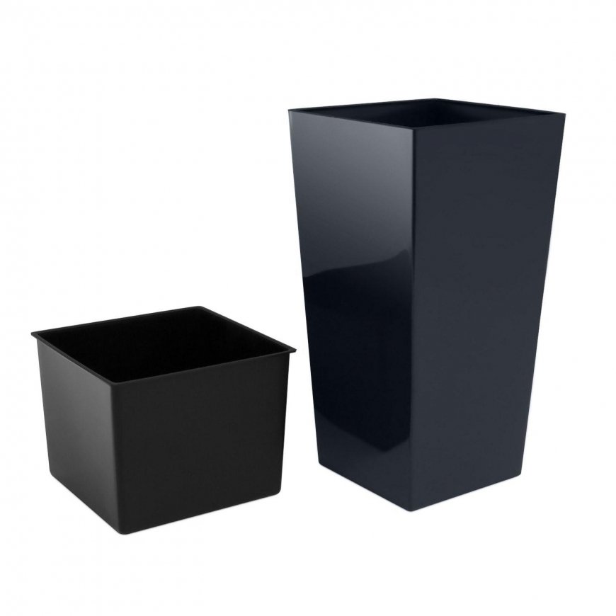 Prosperplast Flower pot with insert Urbi Square DURS400 anthracite – 3