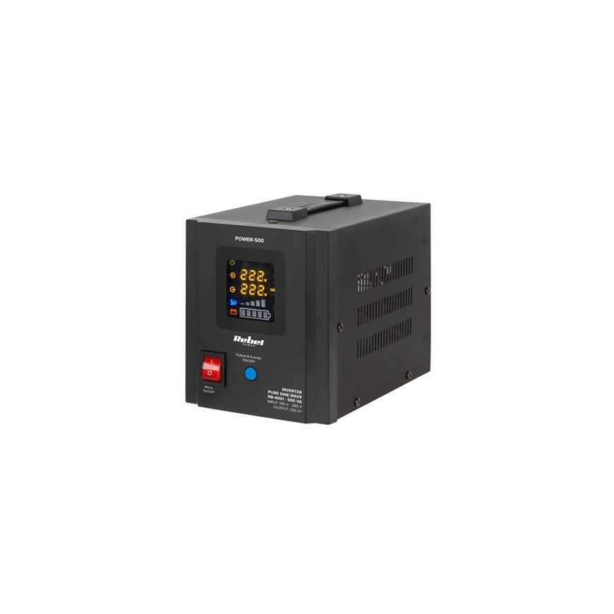 Emergency power supply Rebel POWER-500 - inverter with pure sine wave and charging function 12V 230V 500VA/300W