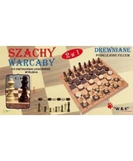 W&K chess, two-in-one wooden checkers