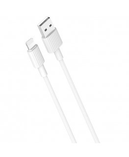 XO NB156 Izturīgs TPE Universāls USB-C uz Lightning PD Datu & Ātrās 2.4A Uzlādes Vads 1m Balts