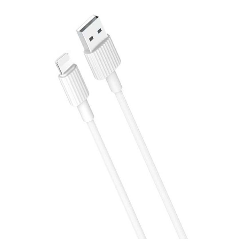 XO NB156 Прочный TPE Универсальный USB-C на Lightning PD Кабель 1m данных и быстрого 2.4A Заряда Белый