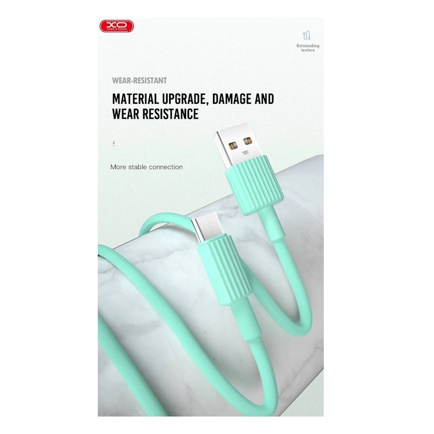 XO NB156 Прочный TPE Универсальный USB-C на Lightning PD Кабель 1m данных и быстрого 2.4A Заряда Белый – 3