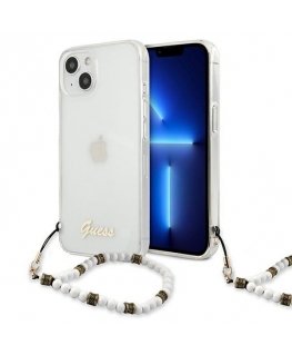 Guess GUHCP13SKPSWH iPhone 13 mini 5.4" Transparent hardcase Baltas Pearl