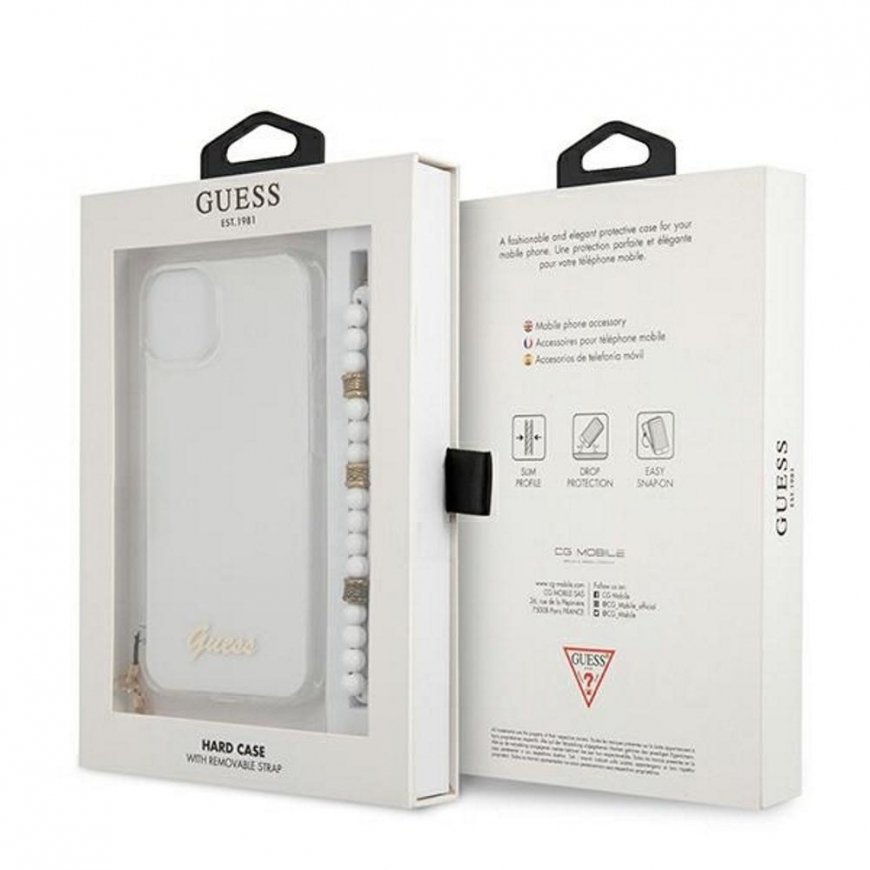 Guess GUHCP13SKPSWH iPhone 13 mini 5.4" Transparent hardcase Baltas Pearl – 4
