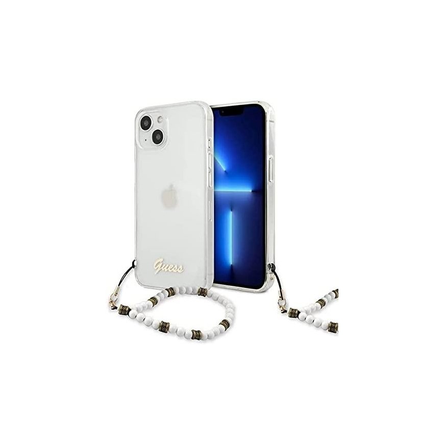 Guess GUHCP13SKPSWH iPhone 13 mini 5.4" Transparent hardcase White Pearl – 5