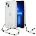Guess GUHCP13SKPSWH iPhone 13 mini 5.4" Transparent hardcase White Pearl Guess GUHCP13SKPSWH iPhone 13 mini 5.4" Transparent hardcase White Pearl