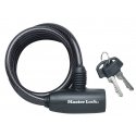 MASTER LOCK 1,8m long x 8mm diameter keyed cable lock black MASTER LOCK 1,8m long x 8mm diameter keyed cable lock black