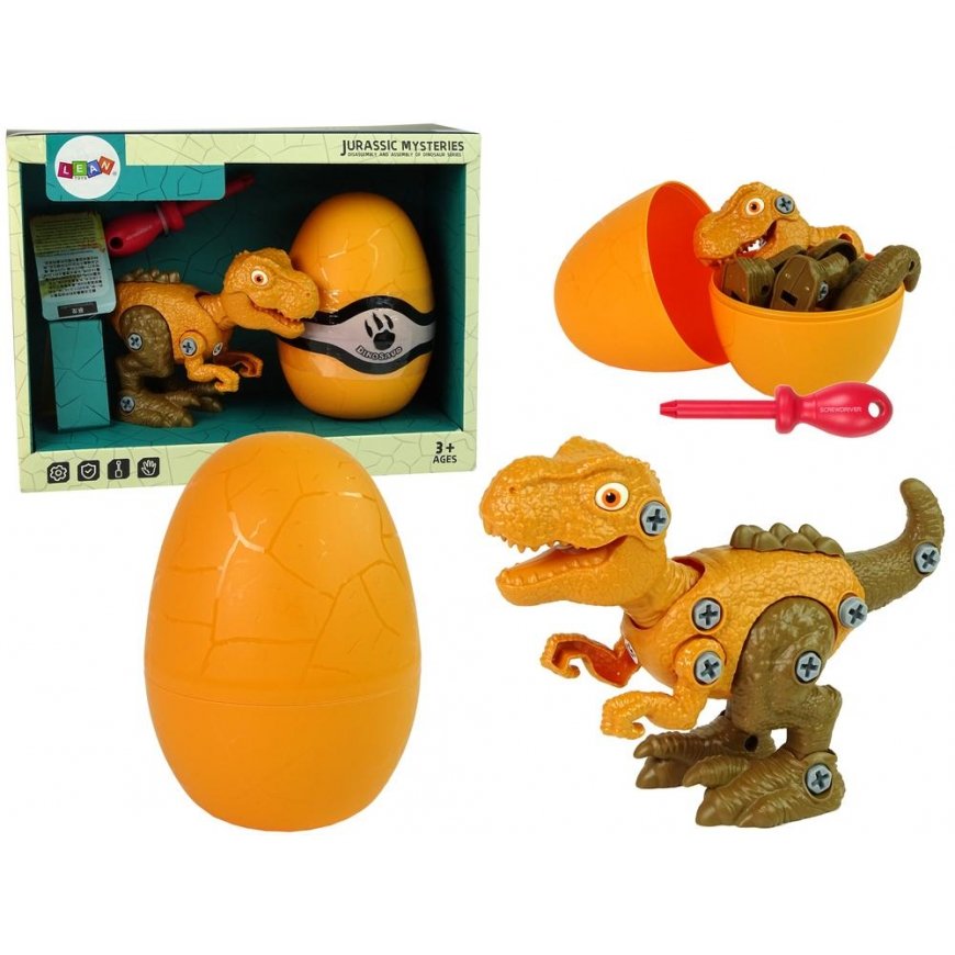 Lean Cars Dinosaur Tyrannosaurus Rex Kit with Egg DIY Screwdriver Orange – 2