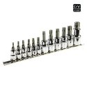 Topex Torx bits on 1/4, 3/8, 1/2 inch socket, set 12 pcs. Topex Torx bits on 1/4, 3/8, 1/2 inch socket, set 12 pcs.