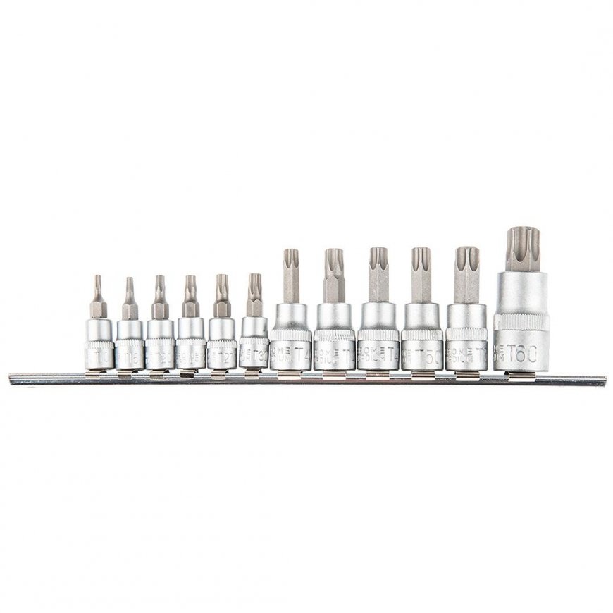 Topex Torx bits on 1/4, 3/8, 1/2 inch socket, set 12 pcs. – 3