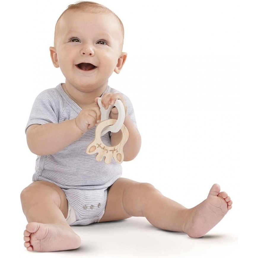 VULLI SOPHIE LA GIRAFE teether ring, RUBBER&WOOD, SO'PURE, 0months+, 220200 – 3