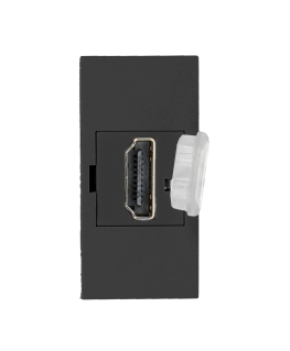 Orno NOEN HDMI, 22.5x45 mm HDMI modular socket with protective cover, black