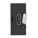 Orno NOEN HDMI, 22.5x45 mm HDMI modular socket with protective cover, black Orno NOEN HDMI, 22.5x45 mm HDMI modular socket with protective cover, black