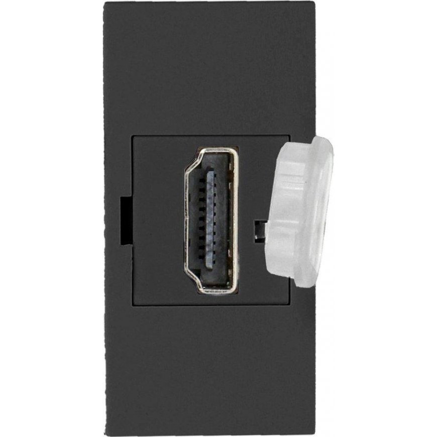 Orno NOEN HDMI, 22,5x45 mm HDMI modulinis lizdas su apsauginiu dangteliu, juodas – 2
