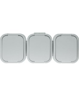 Abex Triple socket 3x2P+Z splash-proof with flap product color IP44, white B2 (NT-316 B2 White)