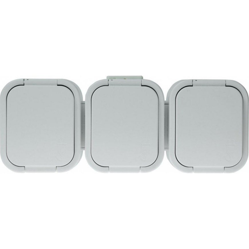 Abex Triple socket 3x2P+Z splash-proof with