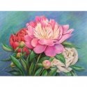 Beldizart Diamond painting set Peony bouquet 40*30 cm AZ-1313