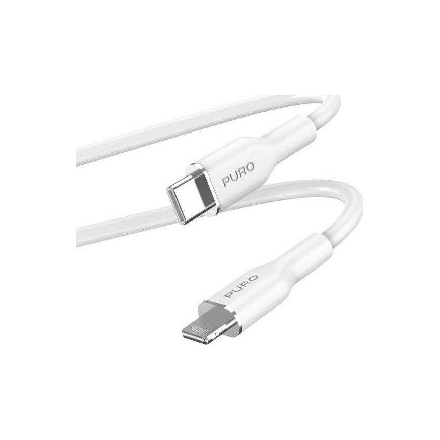 Cable USB Puro Cable PURO ICON Soft Cable USB-C/Lightning 1.5m (White)