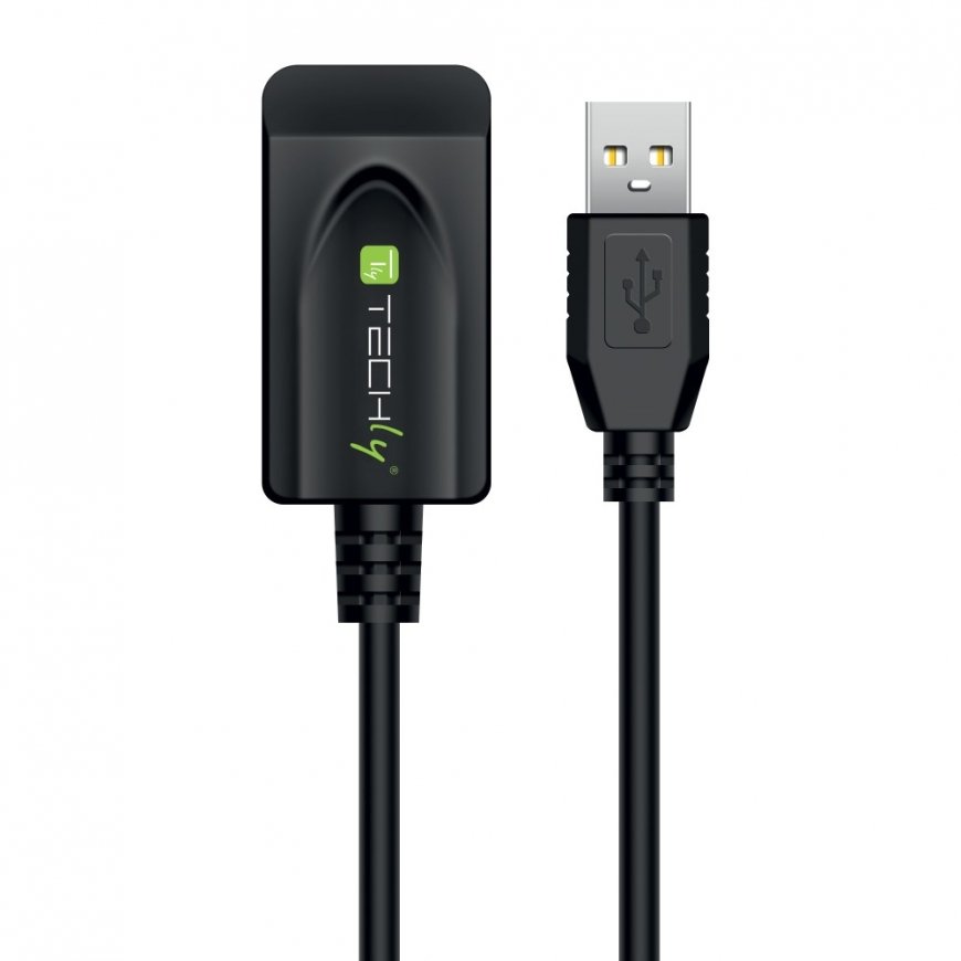 Techly IUSB-REP20TY USB-kaapeli 5 m USB 2.0 USB A Musta – 4