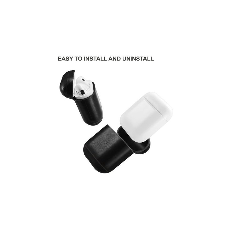 Evelatus Apple Airpods Leather Protective Case Black