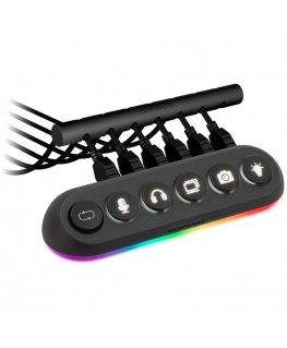 Streamplify Simplify HUB DECK 5, 4x USB 3.0, 1x USB 2.0, RGB, 12V, EU-Netzkabel - black