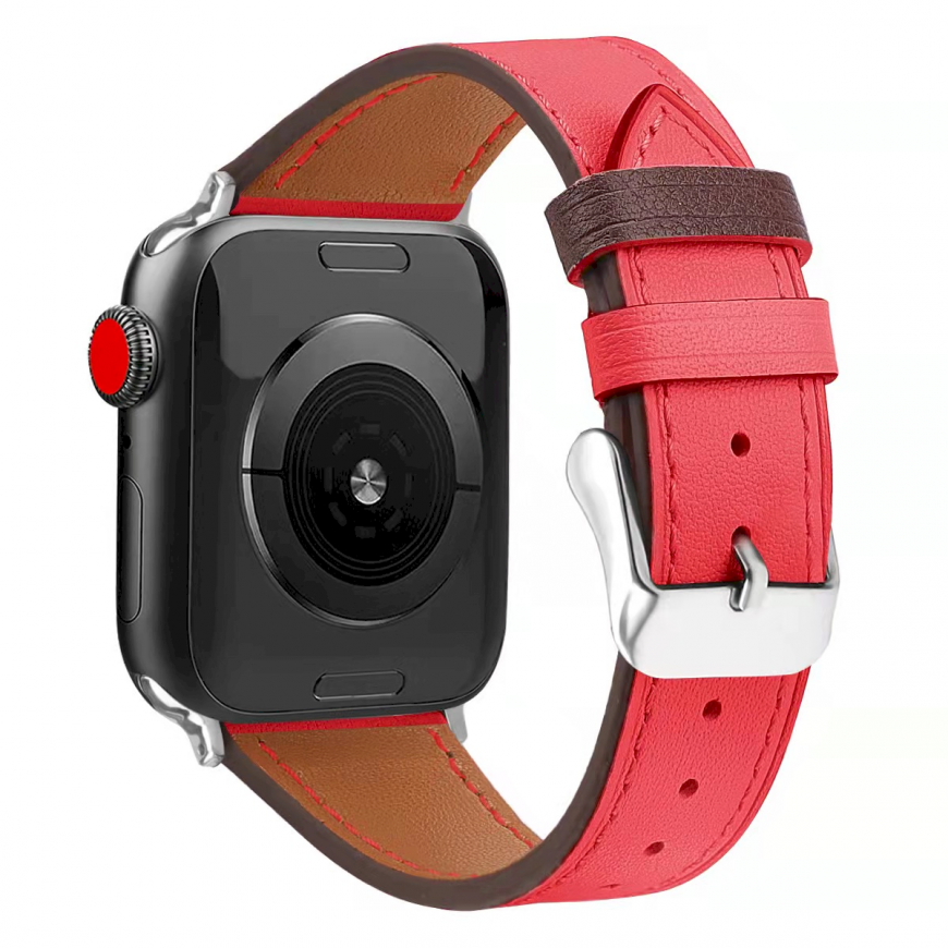 Fusion Accessories Apple Watch leather strap, Red color, 38/40mm – 2