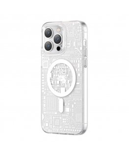 Kingxbar PQY Geek series magnetic case for iPhone 14 Plus MagSafe silver