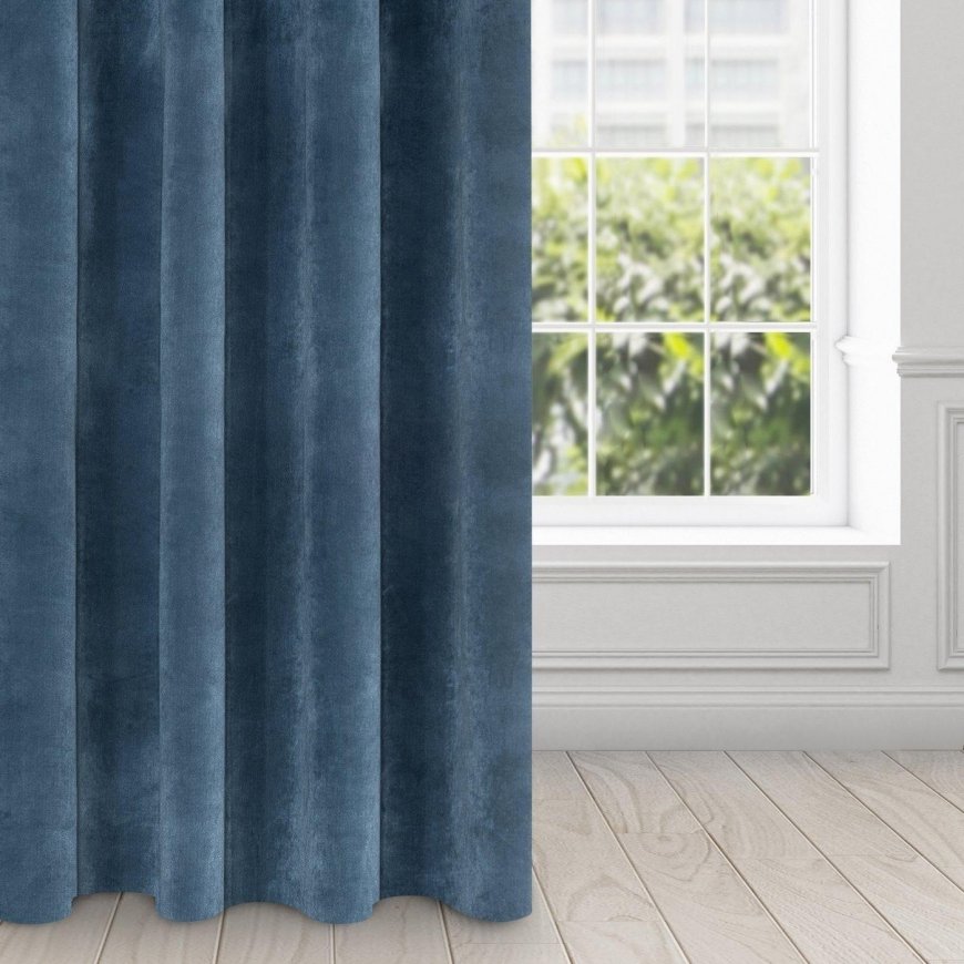 Eurofirany DIVA LINE RIA Soft velvet night curtain, 140X250 cm, loops / rings, color: dark blue