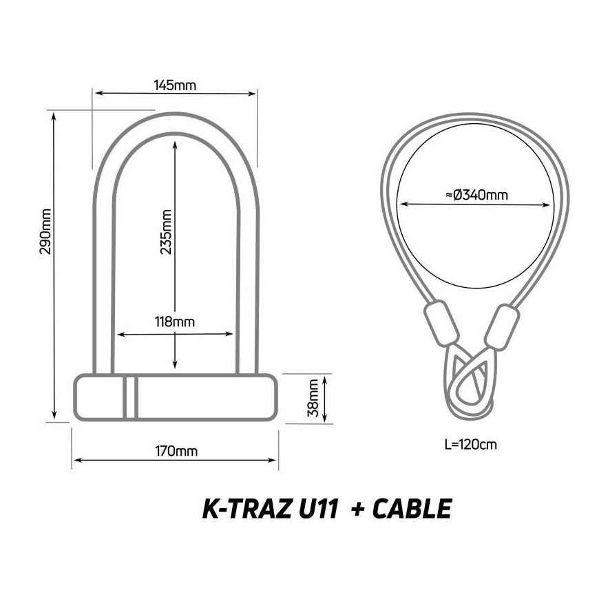 ZEFAL K-TRAZ U11+CABLE bicycle lock with rope – 2