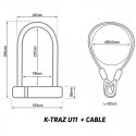 ZEFAL K-TRAZ U11+CABLE dviračio spyna su lynu ZEFAL K-TRAZ U11+CABLE dviračio spyna su lynu
