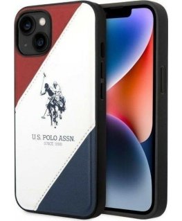 US POLO Case US Polo for iPhone 14 6.1" white/white Tricolor Embossed