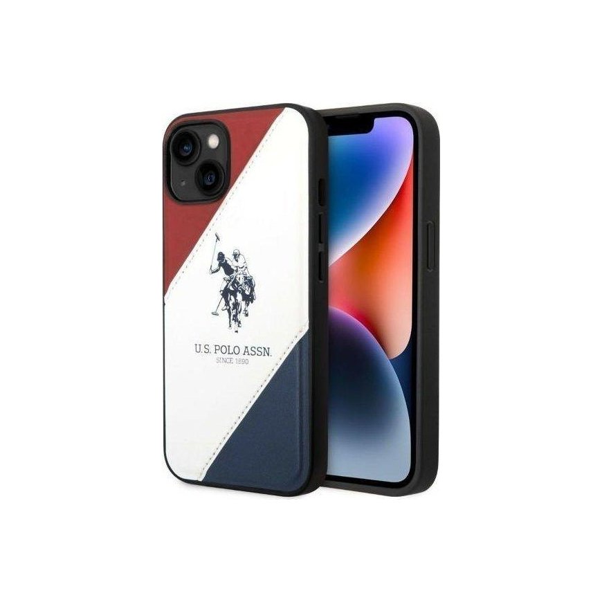 US POLO Dėklas US Polo do iPhone 14 6,1" balta/baltas Tricolor Embossed