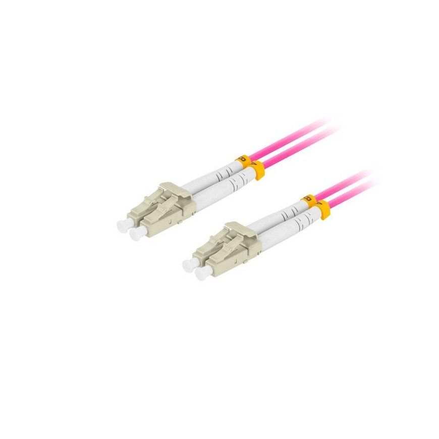 Lanberg PATCHCORD ŚWIATŁOWODOWY MM LC/UPC-LC/UPC DUPLEX 3.0MM OM4 50/125 LSZH 15M Violet LANBERG