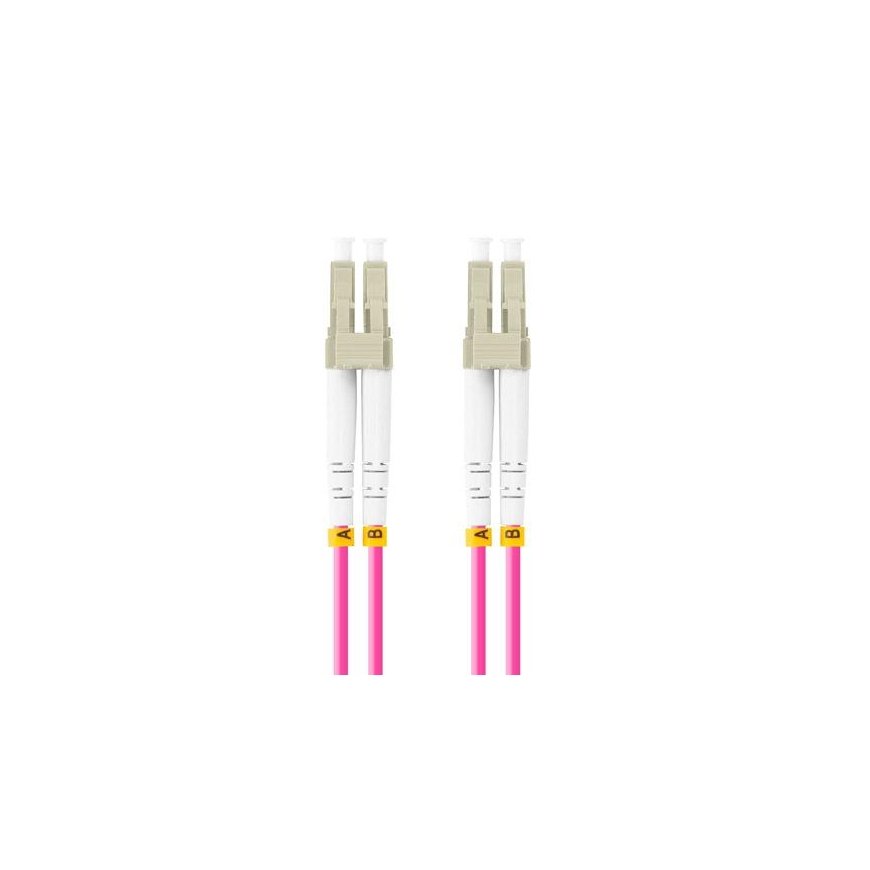 Lanberg PATCHCORD ŚWIATŁOWODOWY MM LC/UPC-LC/UPC DUPLEX 3.0MM OM4 50/125 LSZH 15M Violet LANBERG – 2