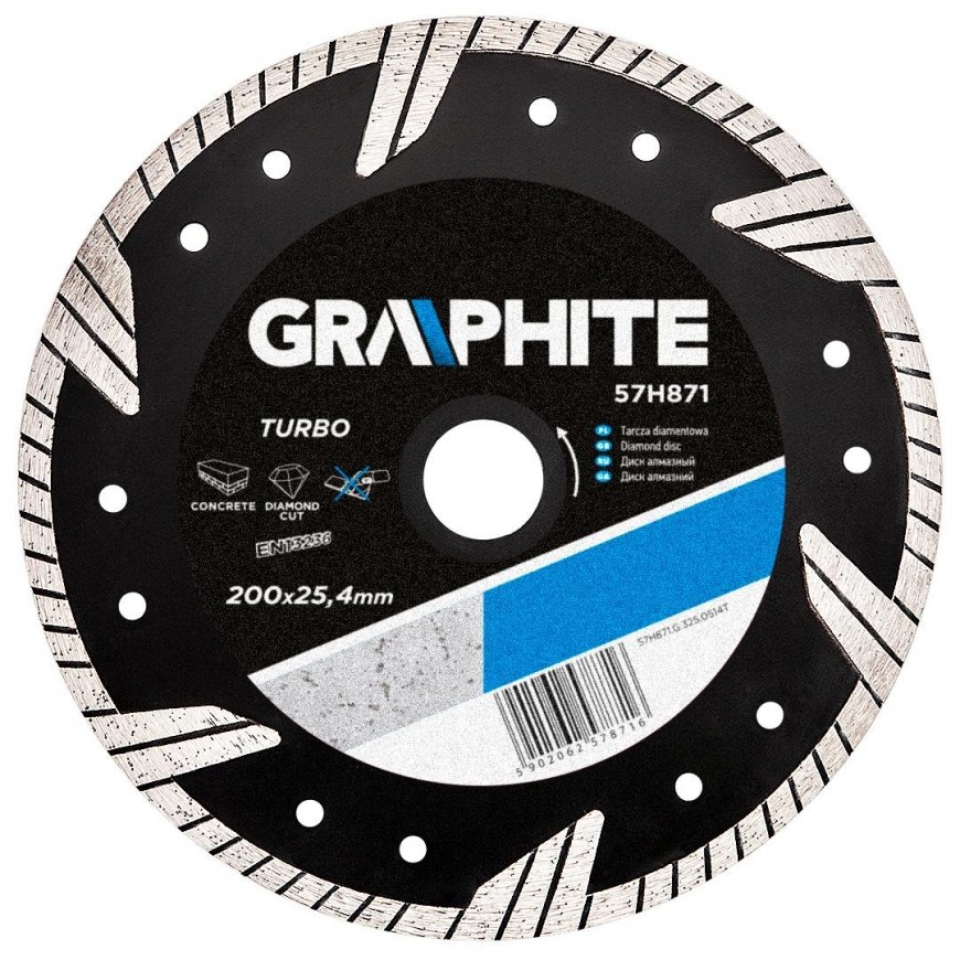 Graphite Grafitinis deimantinis diskas 200x25,4 mm turbo 57H871 – 2