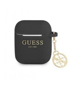 Guess Guess GUA2LSC4EK AirPods Cover Black/Black Silicone Charm 4G Collection
