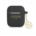 Guess Spėkite, kad GUA2LSC4EK AirPods danga juoda/juoda silikoninis charm 4G kolekcija Guess Spėkite, kad GUA2LSC4EK AirPods danga juoda/juoda silikoninis charm 4G kolekcija